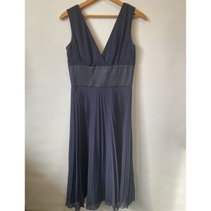 Navy Silk Chiffon Dress